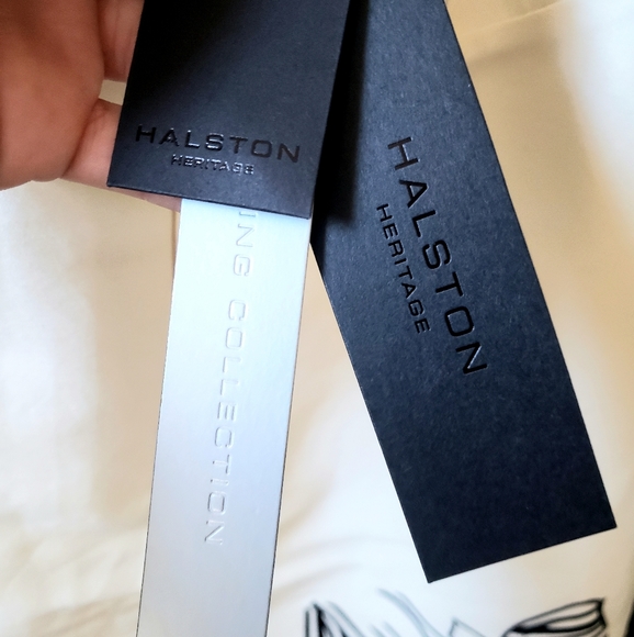 🌱 NWT Halston Heritage A-Line Printed Halter Mini Dress White Size XS/2 - Picture 10 of 12